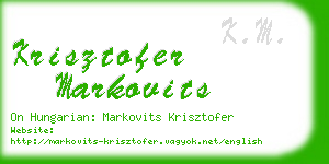 krisztofer markovits business card